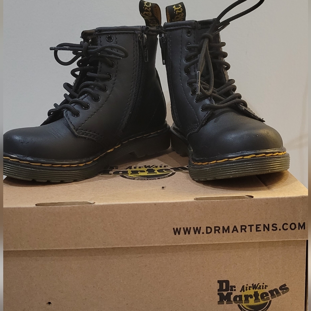 TODDLER 1460 SOFTY T LEATHER LACE UP BOOTS